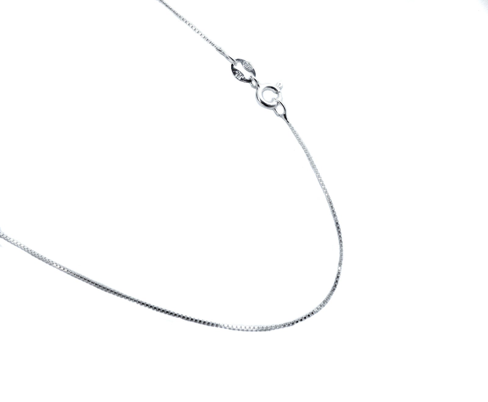 Box 0.8mm Sterling Silver Chain
