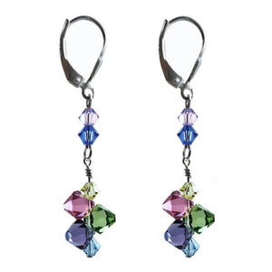 Top Drilled Multi Color Earrings Made with Swarovski Crystal Elements.