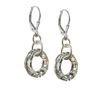 14mm Cosmic Ring Clear Earrings Made with Swarovski Crystal Elements.