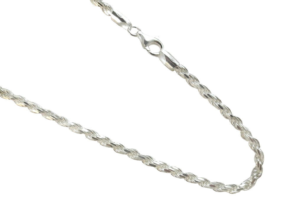 Rope 4mm Sterling Silver Chain