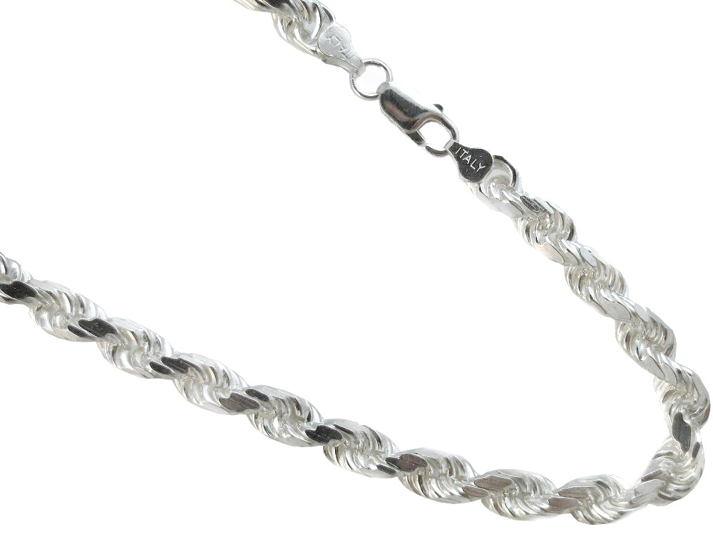 Rope 7.5mm Sterling Silver Chain