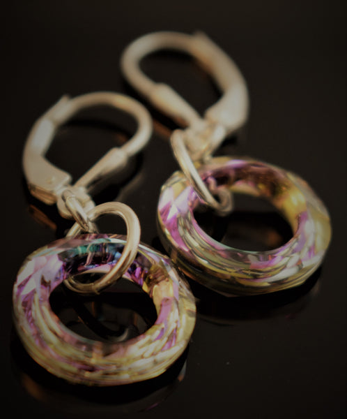 14mm Cosmic Ring Earrings Made with Swarovski Crystal Elements.