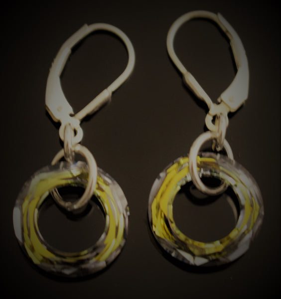 14mm Cosmic Ring Sahara Colored Earrings Made with Swarovski Crystal Elements.