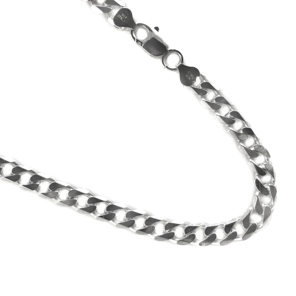 Curb 7.2mm Sterling Silver Chain