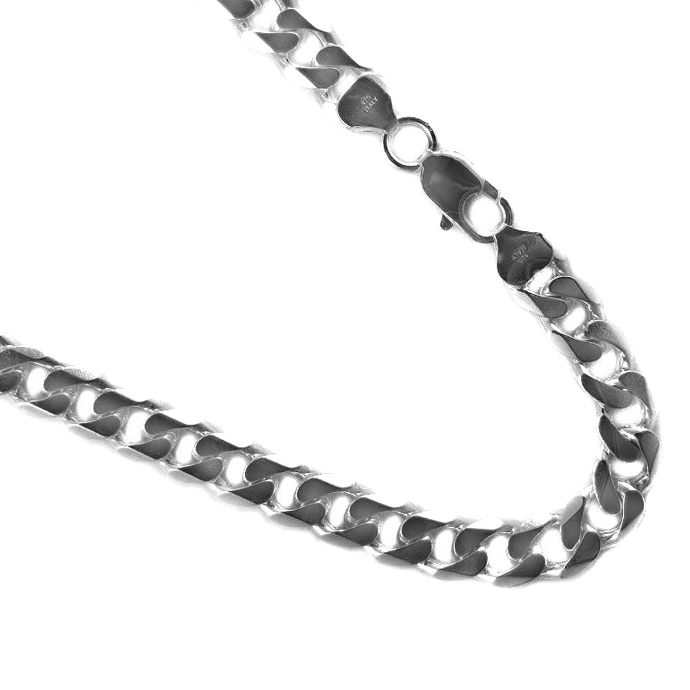 Curb 9.5mm Sterling Silver Chain