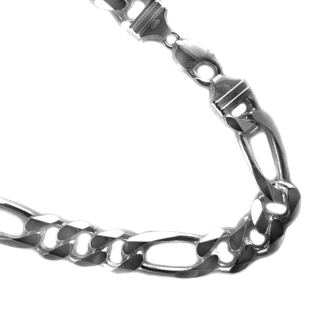 Figaro 13.5mm Sterling Silver Chain