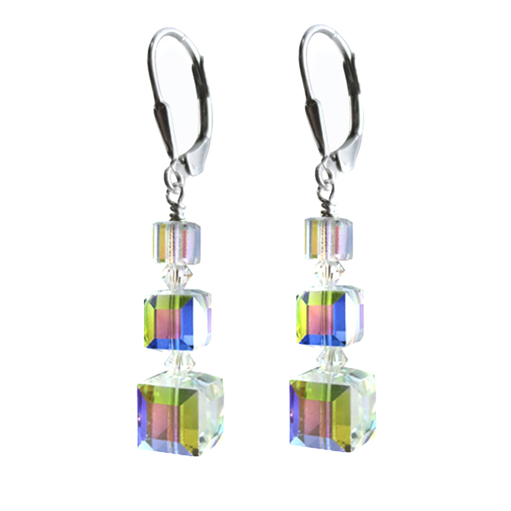 Cube Crystal Handcrafted Earrings