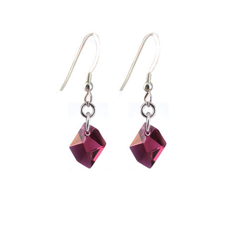 Fuchsia Earrings Made with Swarovski Crystal Elements.