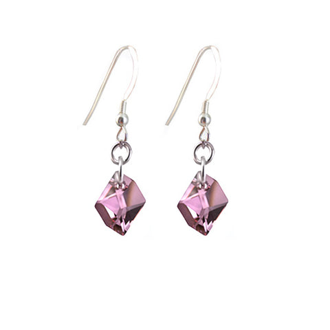 Violet Earrings Made with Swarovski Crystal Elements.