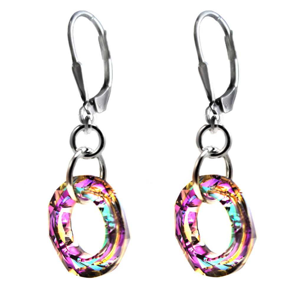 14mm Cosmic Ring Earrings Made with Swarovski Crystal Elements.