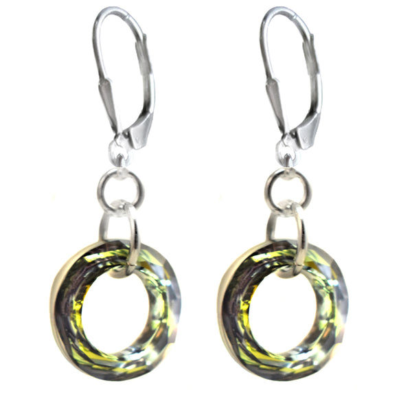 14mm Cosmic Ring Sahara Colored Earrings Made with Swarovski Crystal Elements.